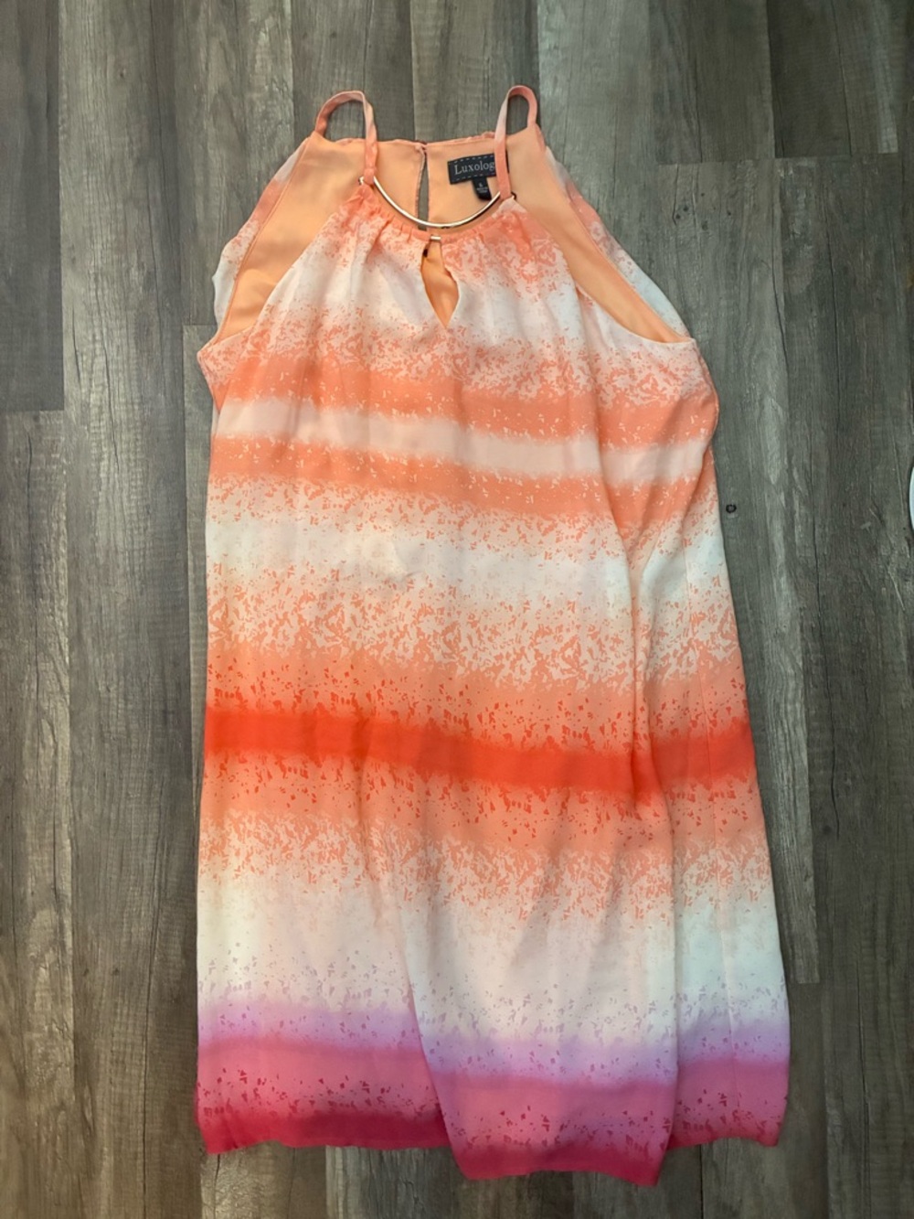 Luxology Orange to Lavender Ombre Halter Camisole